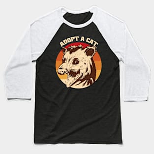 Adopt A Cat Opossum Funny Baseball T-Shirt